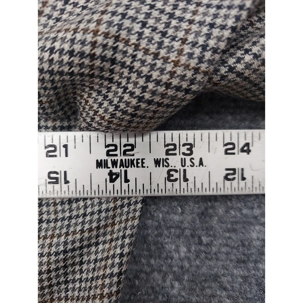 Chaps Ralph Lauren‎ Blazer Mens 42 R Brown Plaid Silk Wool 2 Button Sportcoat
